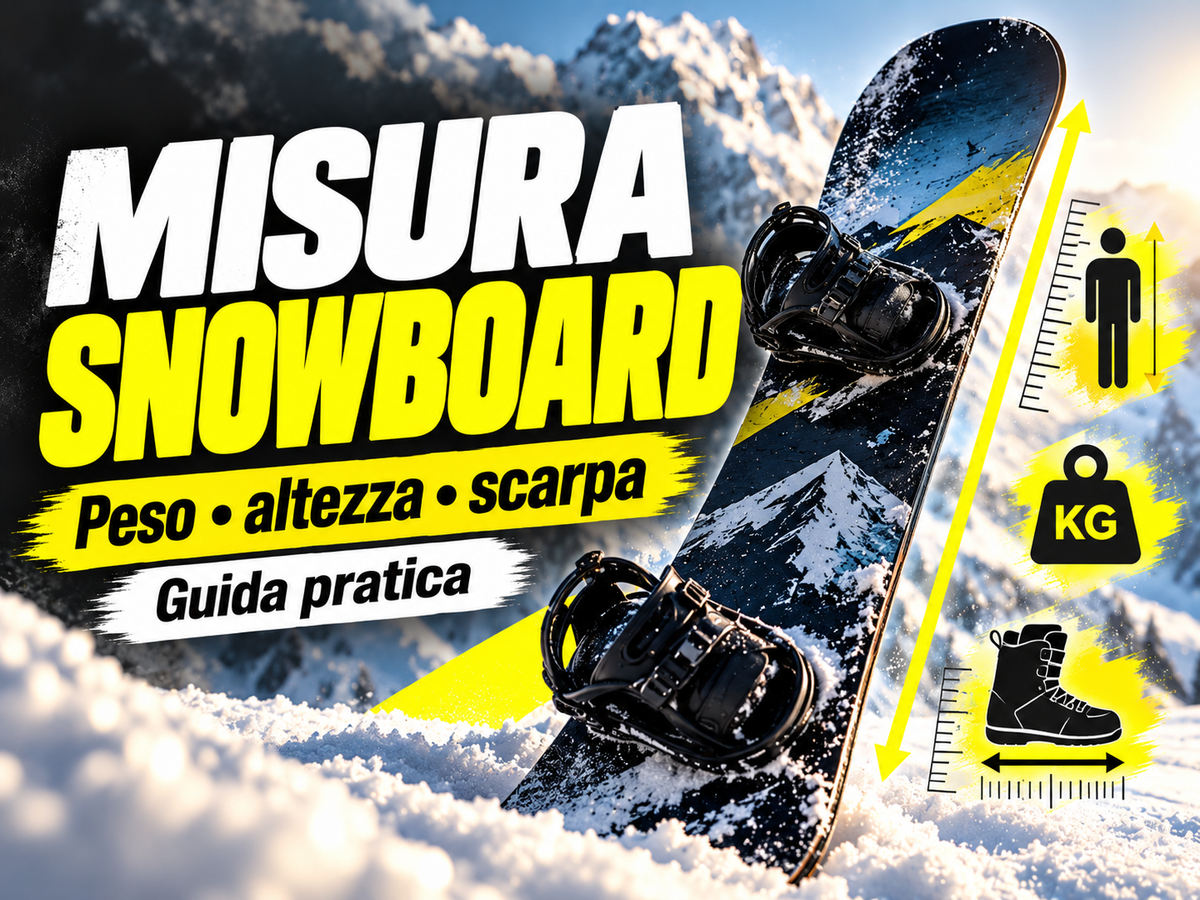 Guida misura snowboard in base a peso, altezza e numero di scarpa