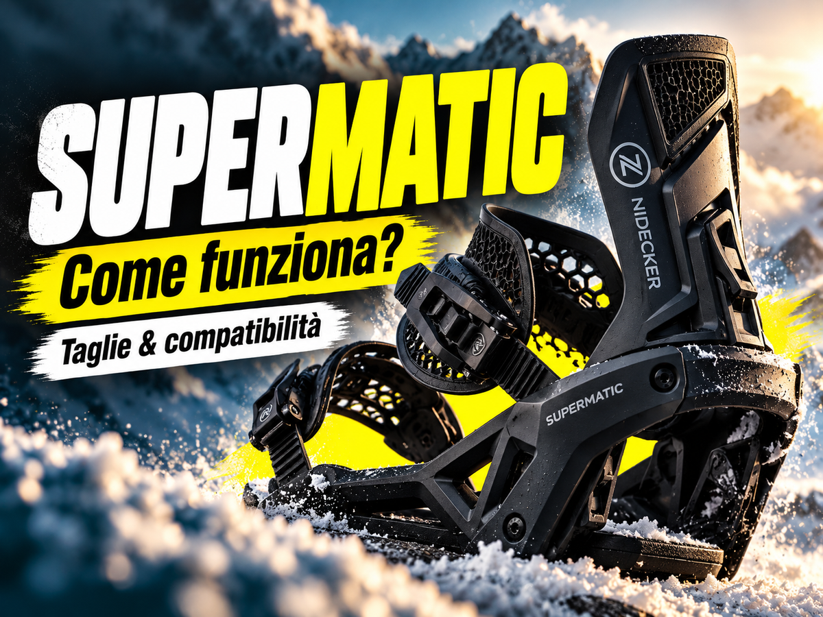 Nidecker Supermatic: funzionamento, taglie e compatibilità degli attacchi