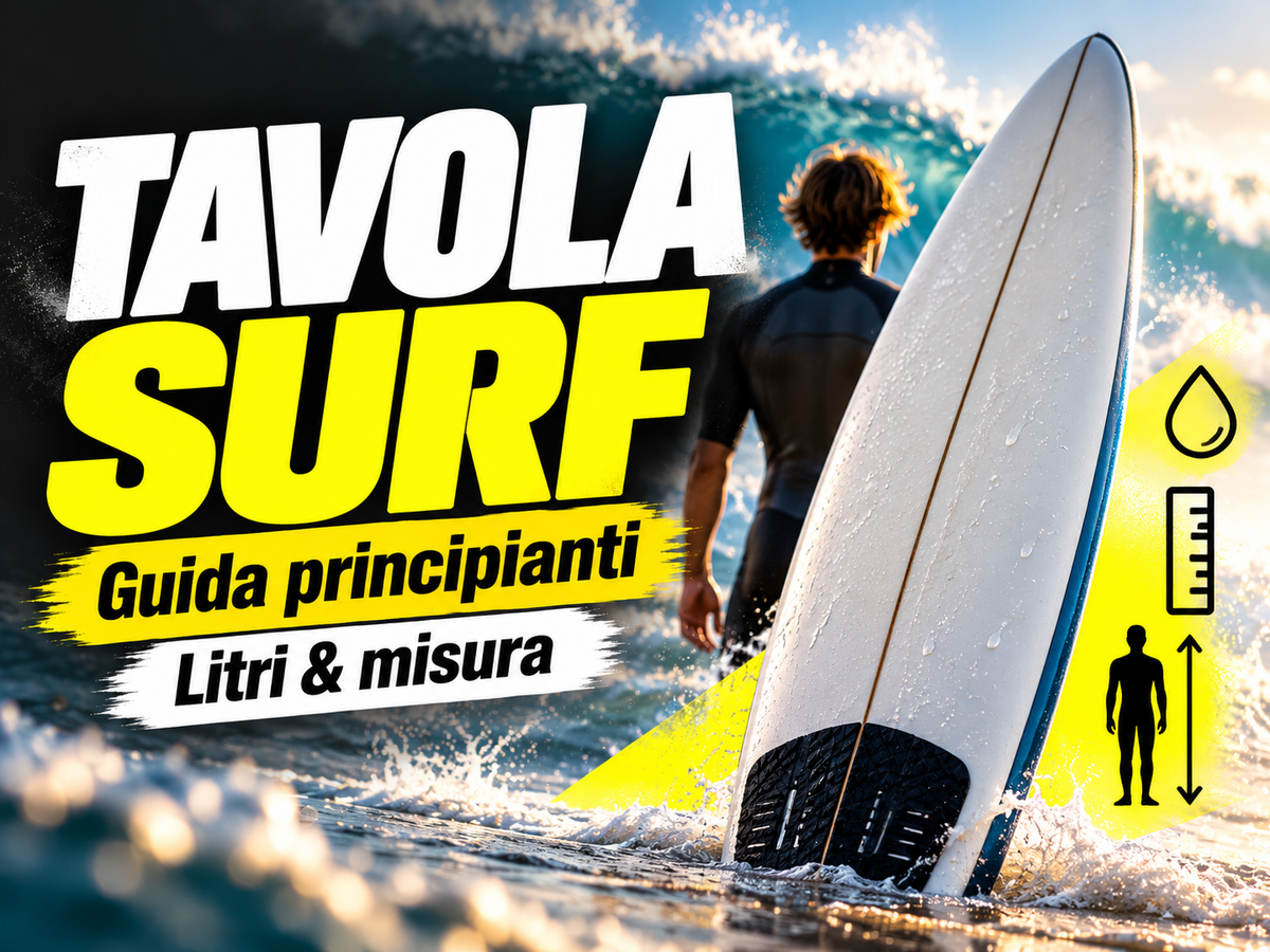 Guida tavola surf per principianti: litri e misura in base al peso