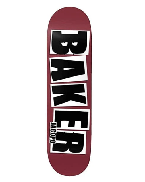 Baker Skateboards - Jacopo brand name maroon 8"