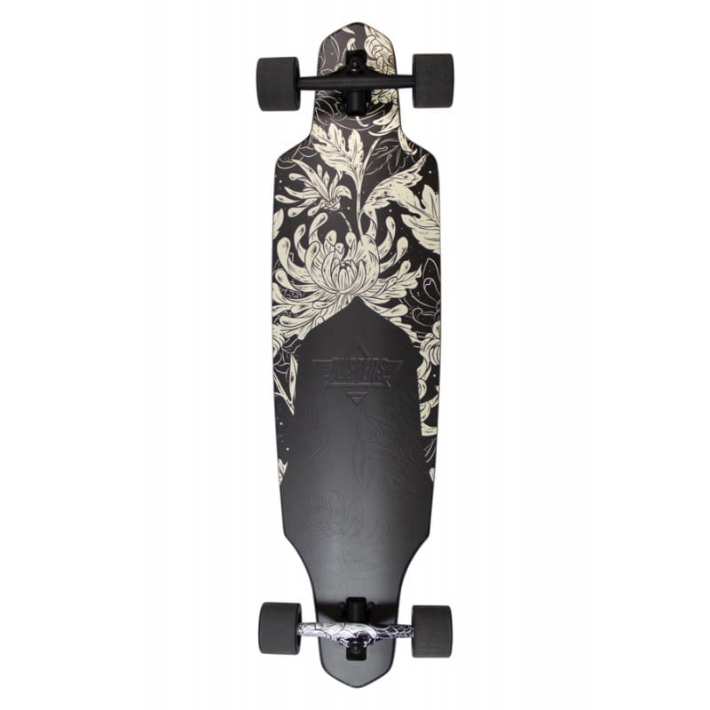 Dusters Channel Blooming Black White longboard completo 38 x 9.375 pollici