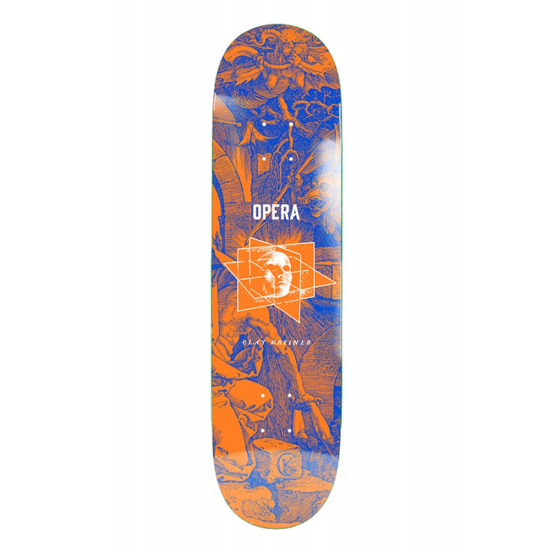 OPERA – Ex7 Pro Clay Kreiner Dimensions 8.5 Blue Orange Tavola Skateboard Deck 8.5"
