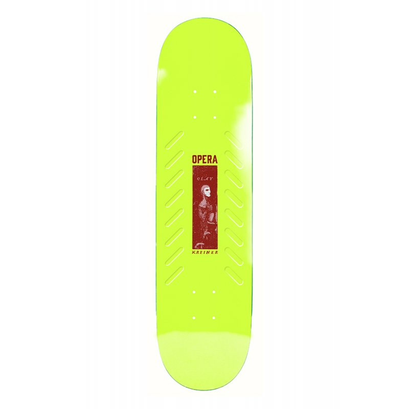 OPERA – Ex7 Pro Clay Kreiner Grooves 8.5 Safety Yellow Tavola Skateboard Deck 8.5"