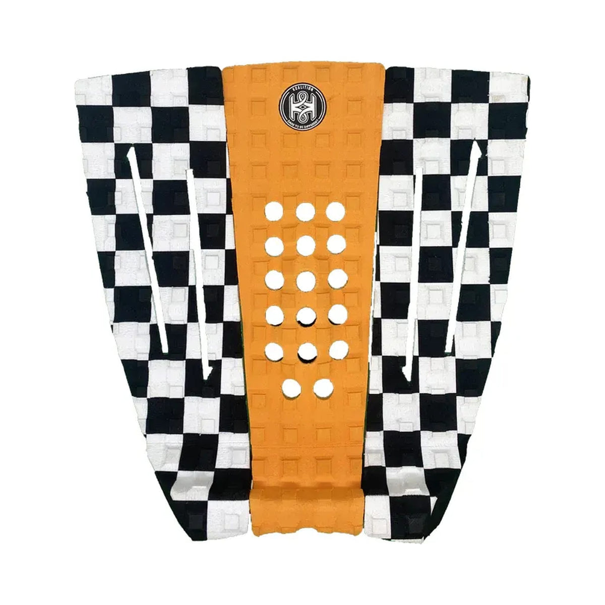 KOALITION - Pad surf Randy Checker Orange 3 Pezzi, vista superiore su sfondo bianco