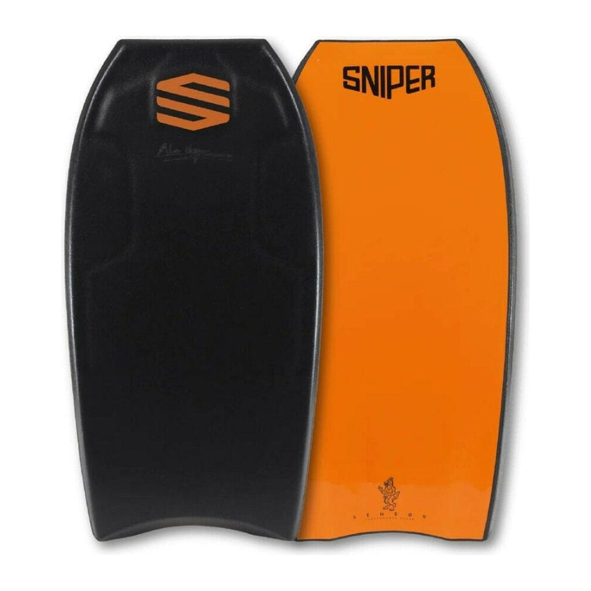 Bodyboard Sniper Sensor PP Alex Pro 41, deck nero e slick arancione