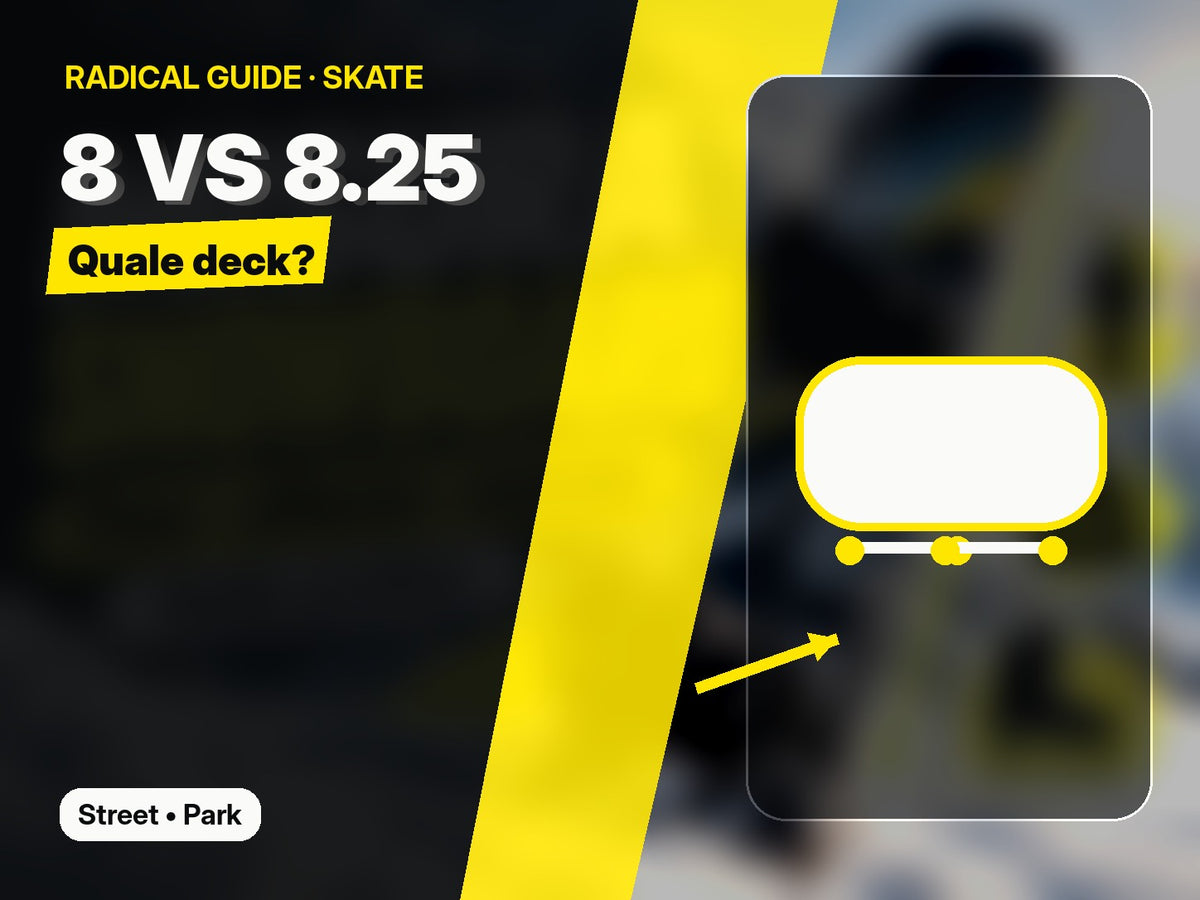 Skateboard 8 o 8.25: confronto larghezza deck per street e park