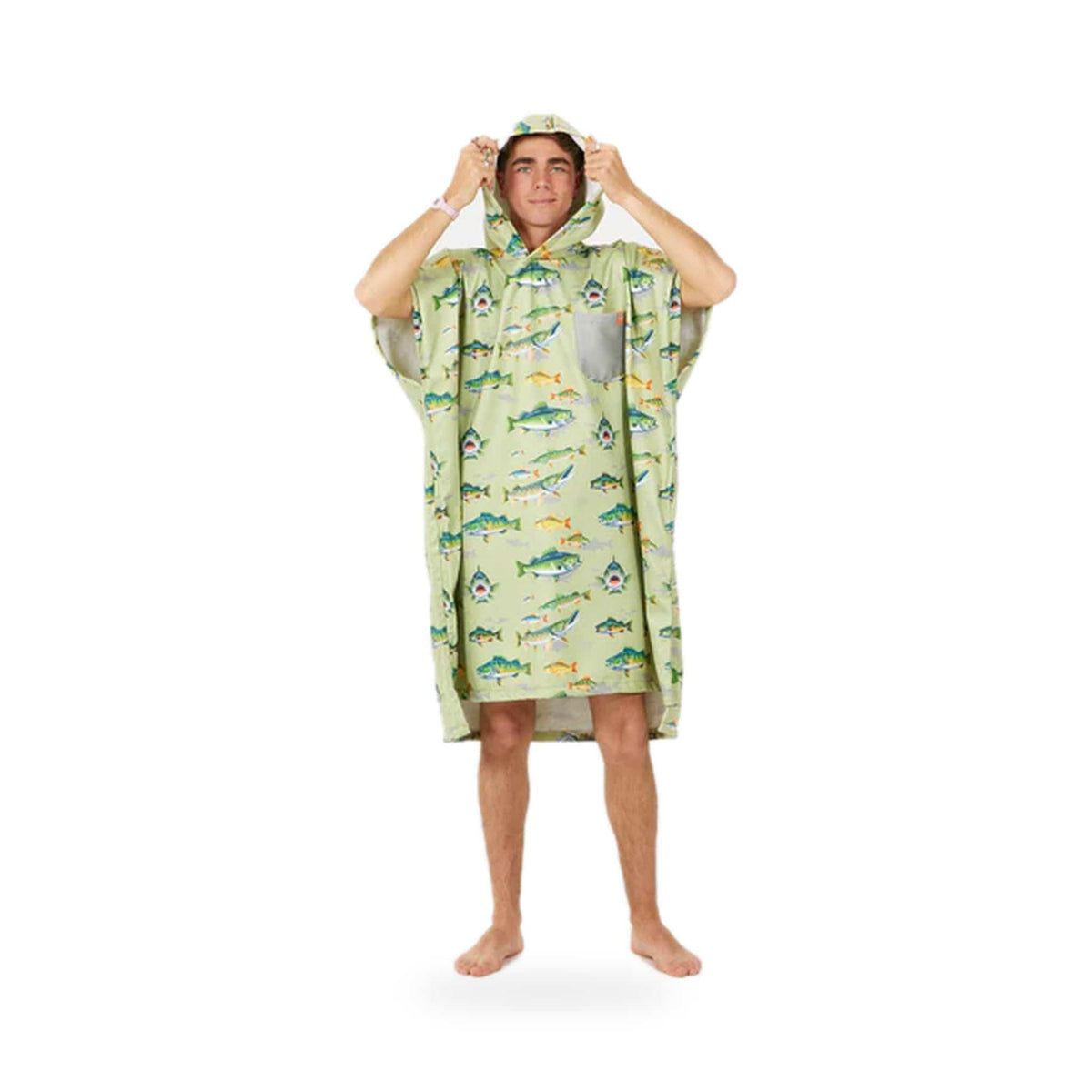 AFTER - Poncho American Fishing Fish – poncho scontornato su fondo bianco