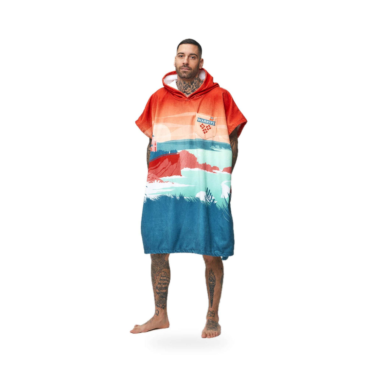 AFTER - Poncho Destination Biarritz – poncho scontornato su fondo bianco