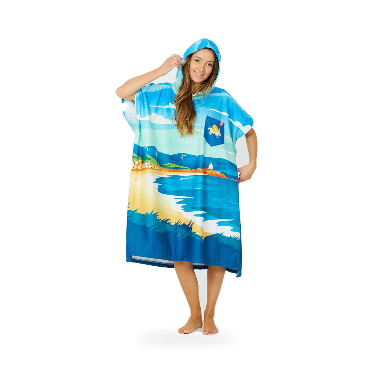 AFTER - Poncho Destination Tarifa – poncho scontornato su fondo bianco