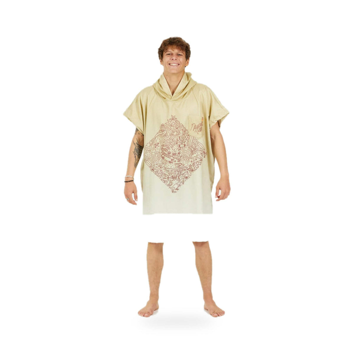 AFTER - Poncho Mind Set No Worries – poncho scontornato su fondo bianco