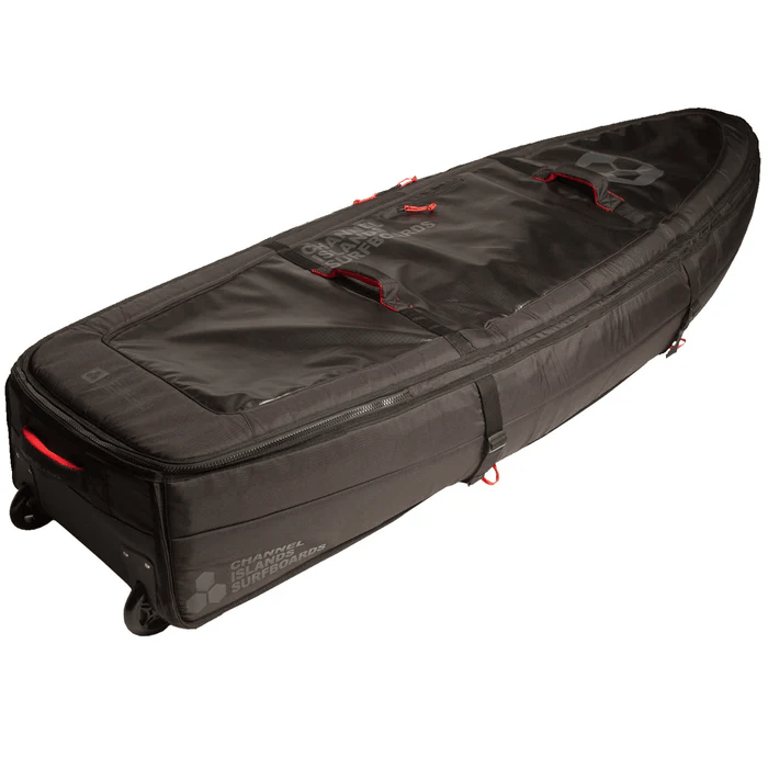 CHANNEL ISLANDS - Quad Traveler Wheel Boardbag Surf - Black 7'4''