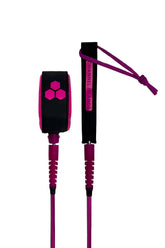 CHANNEL ISLANDS - Round Everyday Leash Surf - Electric Fuchsia 6' x 1/4