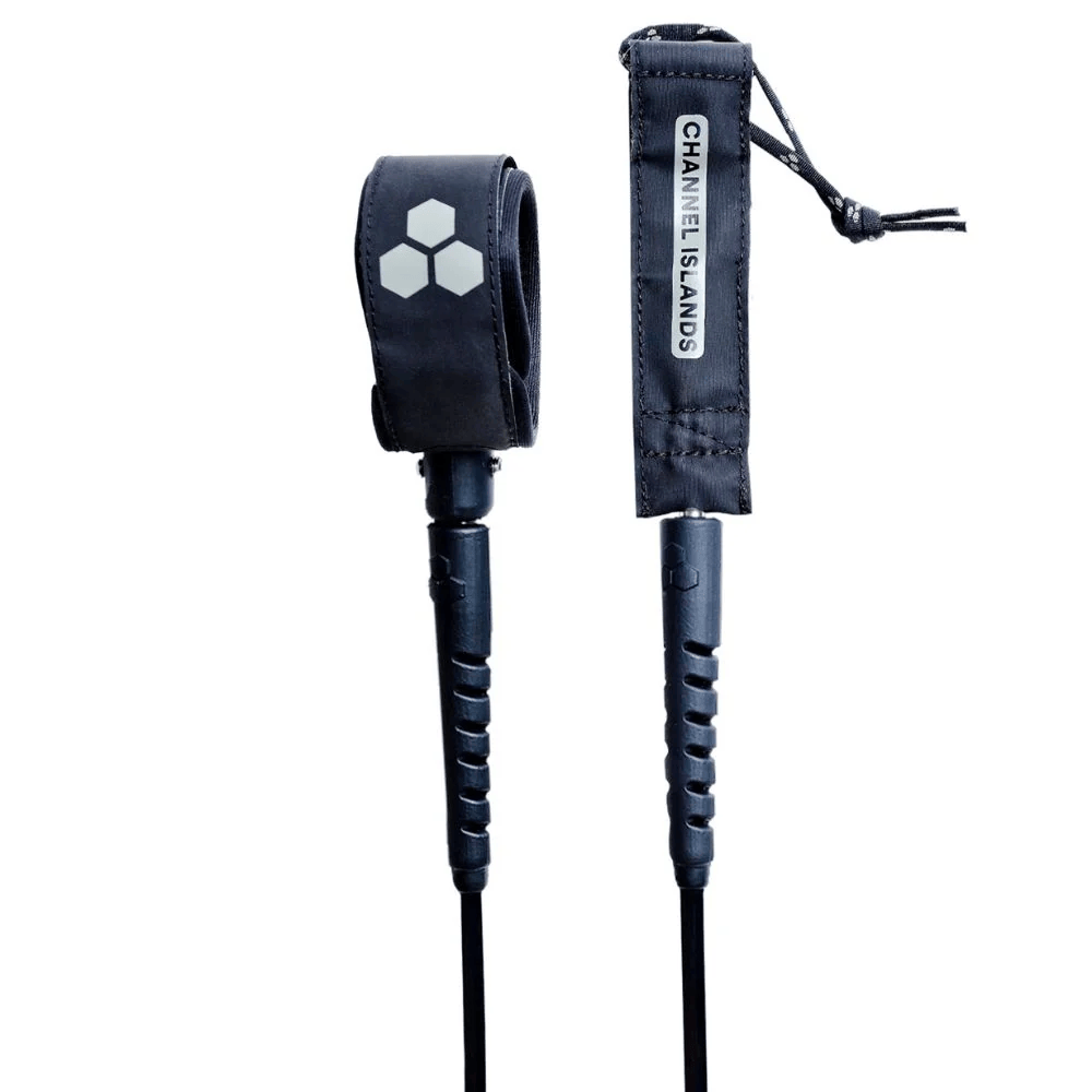 CHANNEL ISLANDS - Round Longboard Leash Surf - Calf Black 9'' x 1/4