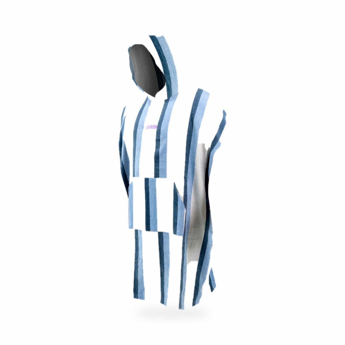 FCS - Towel Poncho Spugna Striped Teal – poncho scontornato su fondo bianco