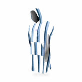 FCS - Towel Poncho Spugna Striped Teal – poncho scontornato su fondo bianco