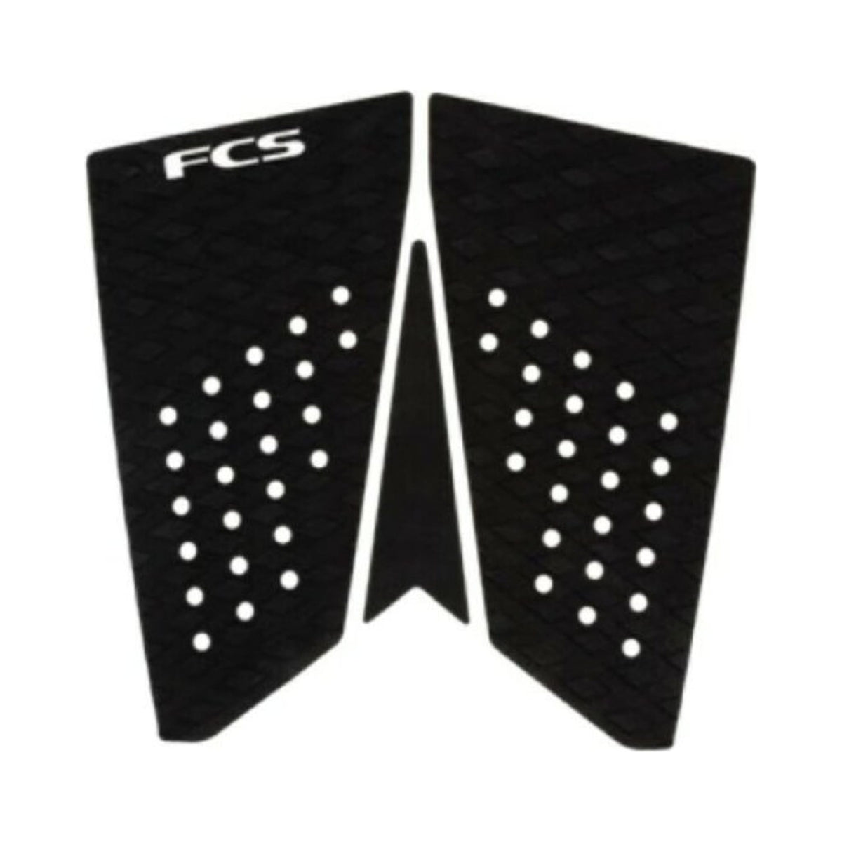 FCS - Pad surf T-3 Fish Eco Black, vista superiore su sfondo bianco