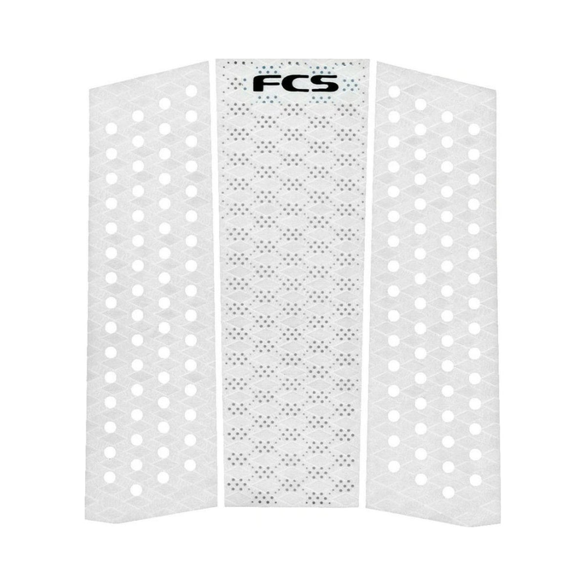 FCS - Pad surf T-3 Mid Eco White/Cool Grey, vista superiore su sfondo bianco