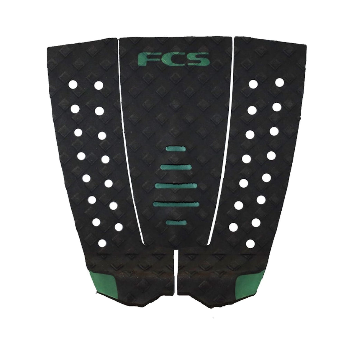 FCS - Pad surf Yago Dora Black Green, vista superiore su sfondo bianco