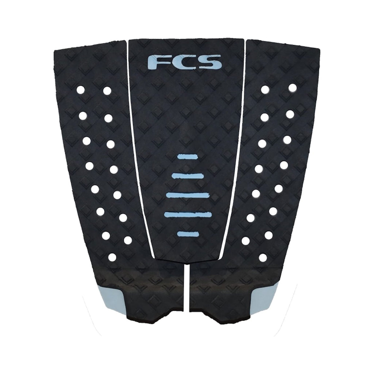 FCS - Pad surf Yago Dora Charcoal Flux, vista superiore su sfondo bianco
