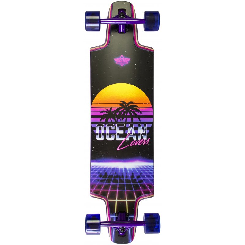 Dusters Ocean Lovers Purple longboard completo 36 x 9.5 pollici