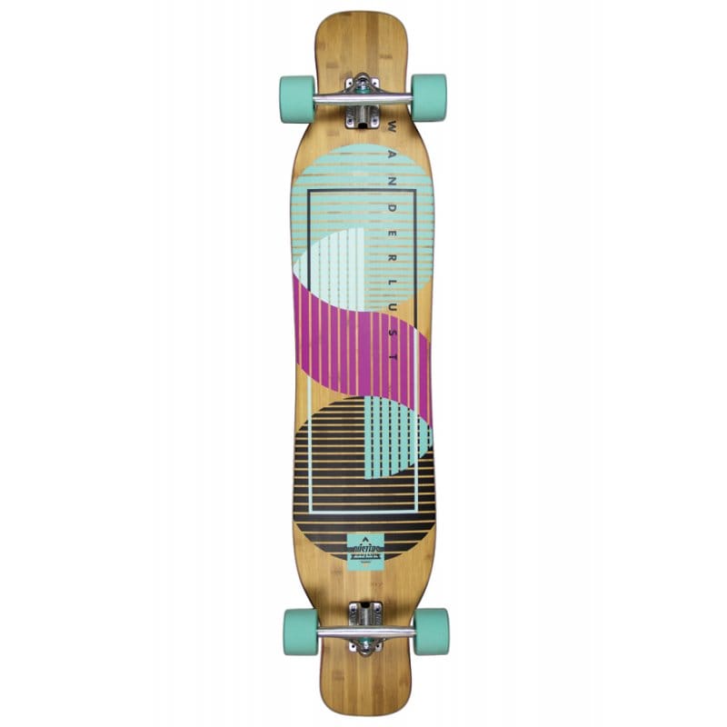 Dusters Wanderlust Teal Purple longboard completo 47 x 9.5 pollici