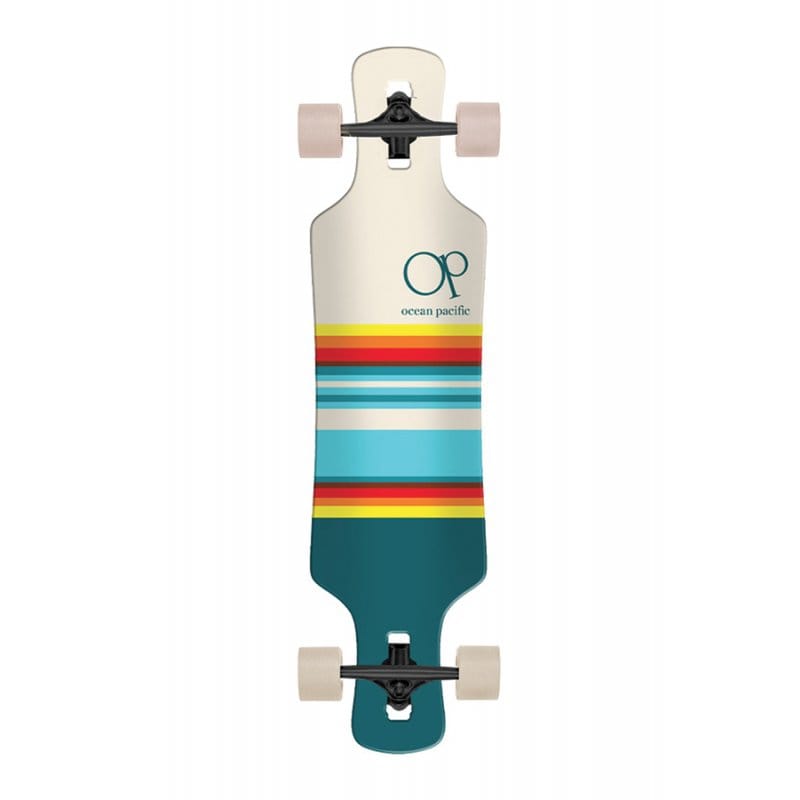 Ocean Pacific Swell Drop Through Off White/Teal longboard completo 36 x 9 pollici