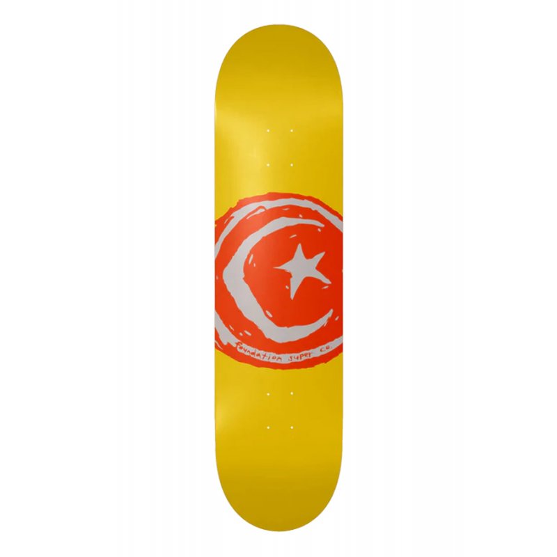 FOUNDATION – Star & Moon Yellow Tavola Skateboard Deck 8.25"