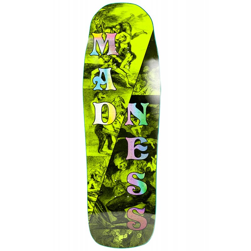 MADNESS – R7 Split Saftey Yellow/ Holographic Tavola Skateboard Deck 10.0"