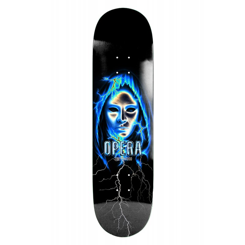 OPERA – Ex7 Pro Trey Wood Lightning Black/Silver Tavola Skateboard Deck 8.25"