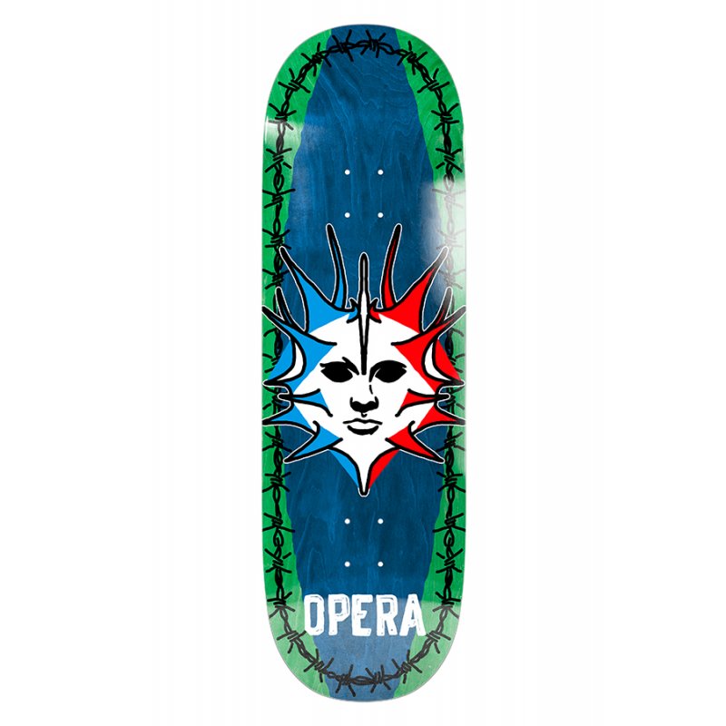 OPERA – Ex7 Team Fatties Torn Spike Blue/Green Tavola Skateboard Deck 10.0"