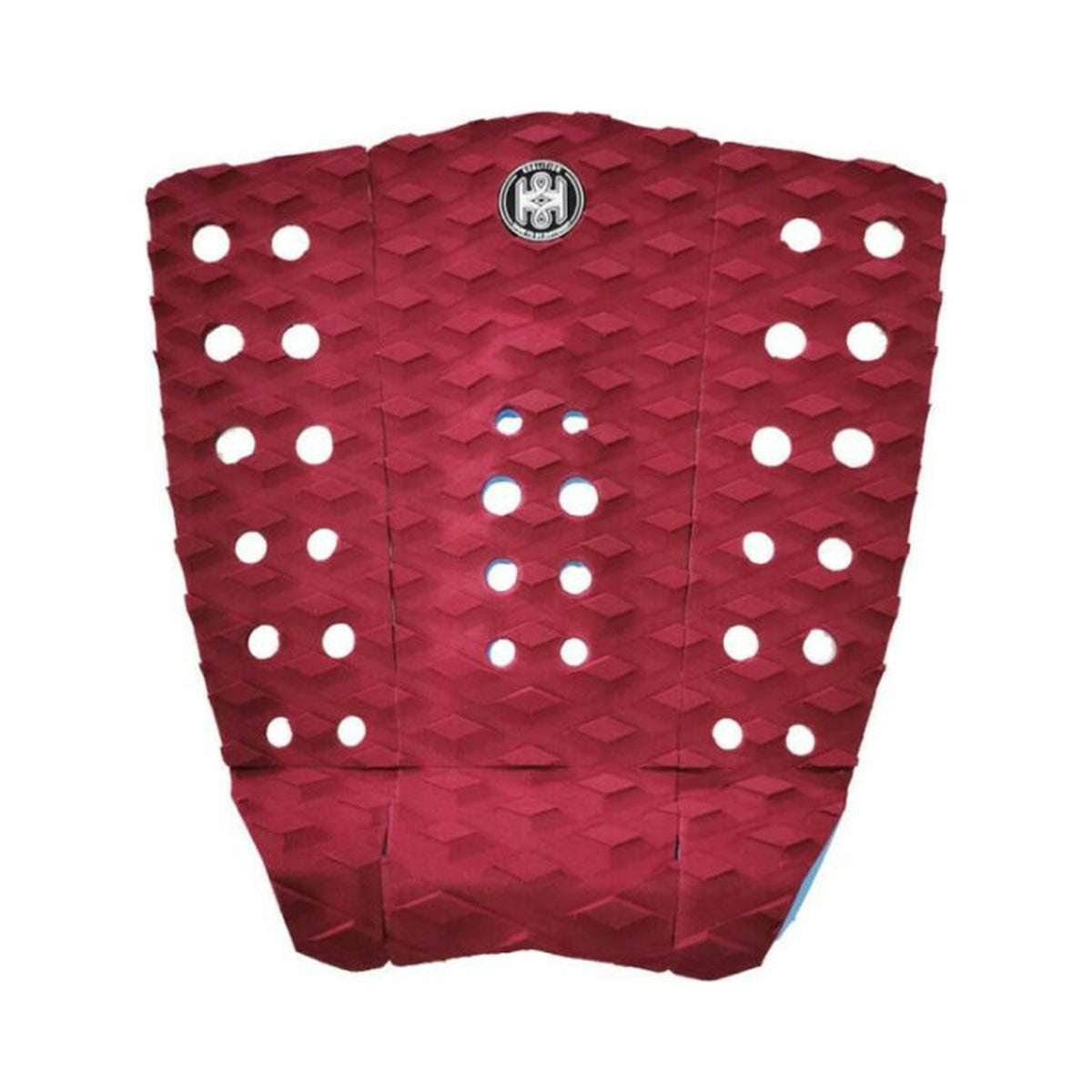 KOALITION - Pad surf Karve Burgundy 3 Pezzi, vista superiore su sfondo bianco