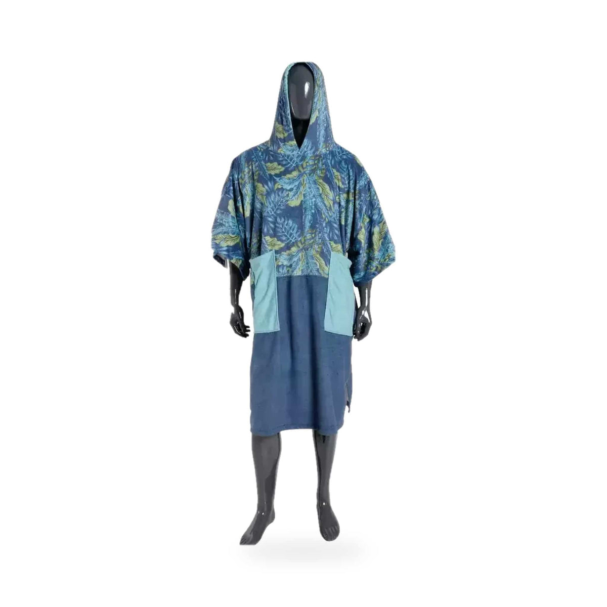 MADNESS - Poncho Tasche Blue Leaf 95×115 – poncho scontornato su fondo bianco