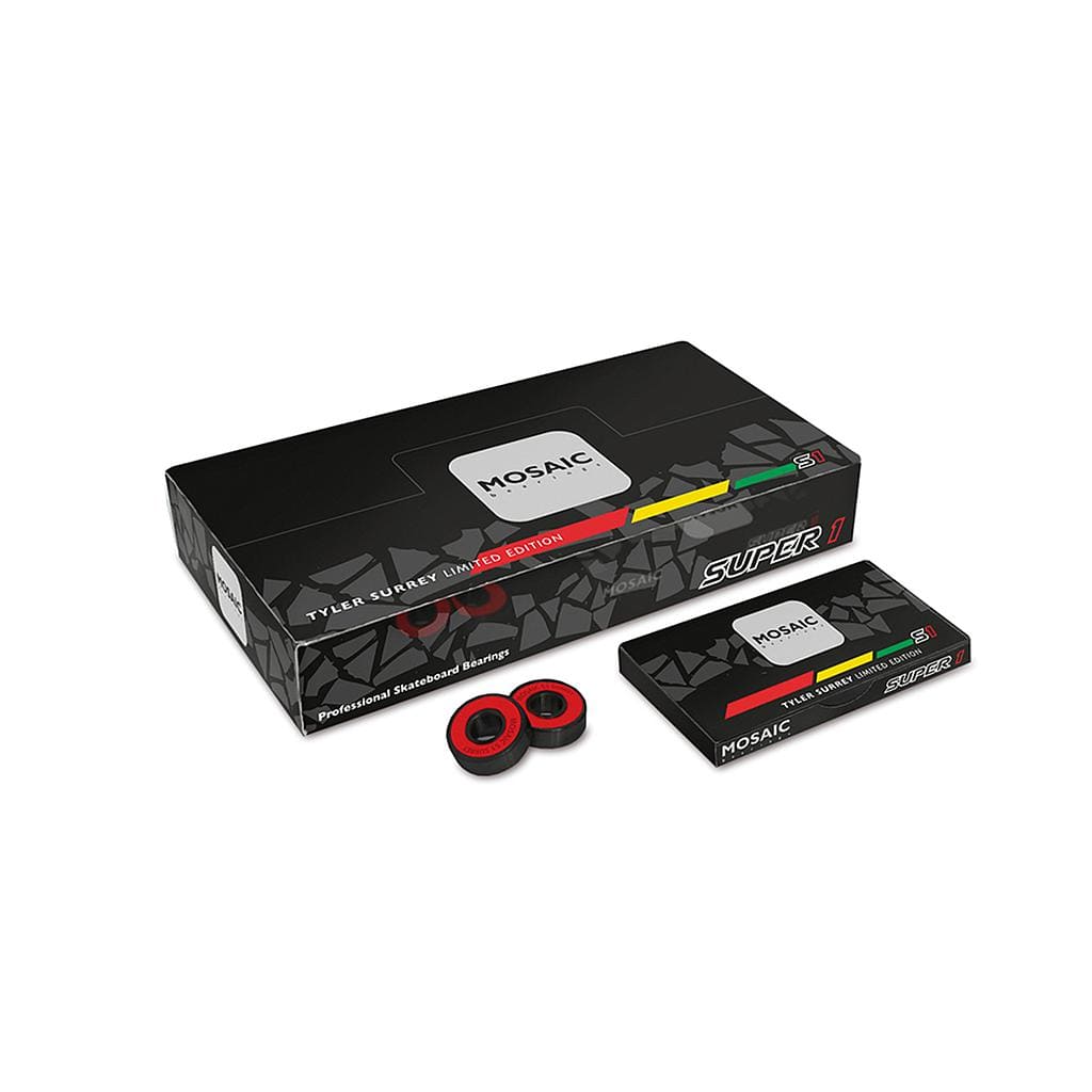 MOSAIC - Super 1 Tyler Surrey ABEC 7 Skateboard Bearings - Black