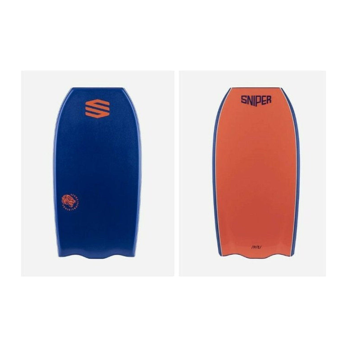 Bodyboard Sniper Score PE Bat Tail 40, deck blu e slick arancione