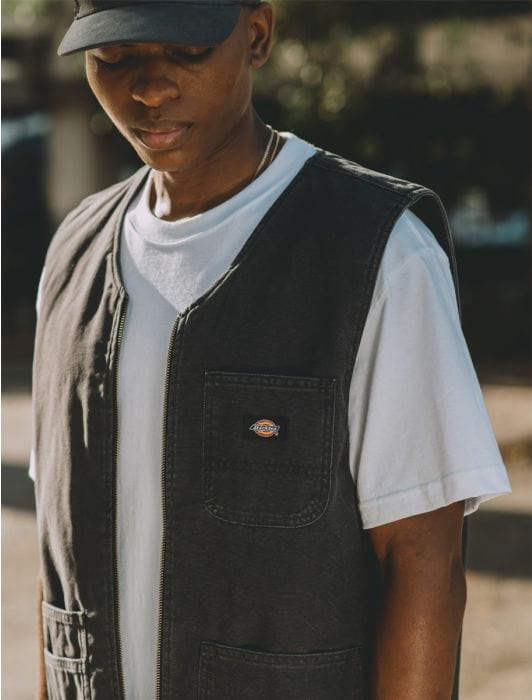 Gilet Dickies Duck Canvas Short In Tela Di Cotone Nero