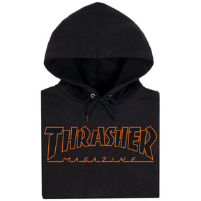 Thrasher - Outlined Hoodie / Black & Orange