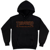 Thrasher - Outlined Hoodie / Black & Orange