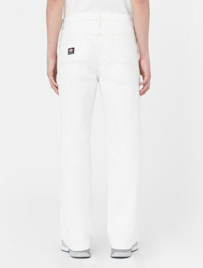 DICKIES - Skateboarding Wingville Loose Denim Pant Uomo - Ecru