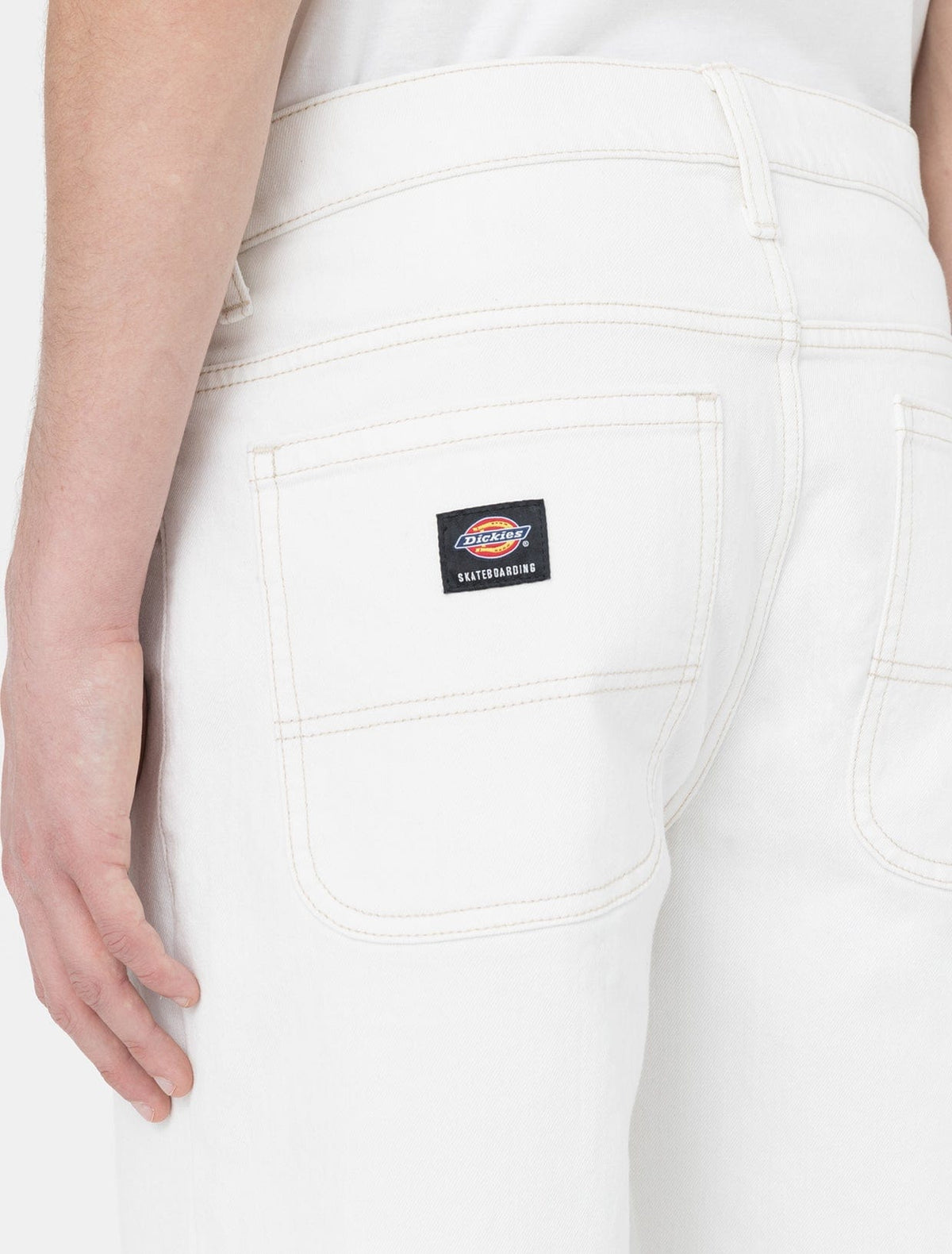 DICKIES - Skateboarding Wingville Loose Denim Pant Uomo - Ecru